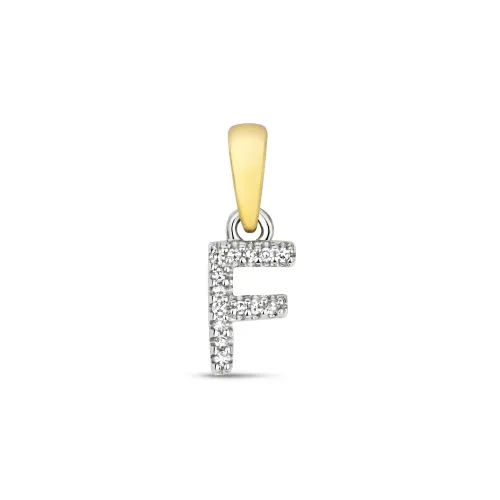 F Diamond Initial Pendent 0.02ct 0.40g - 9ct Yellow Gold 